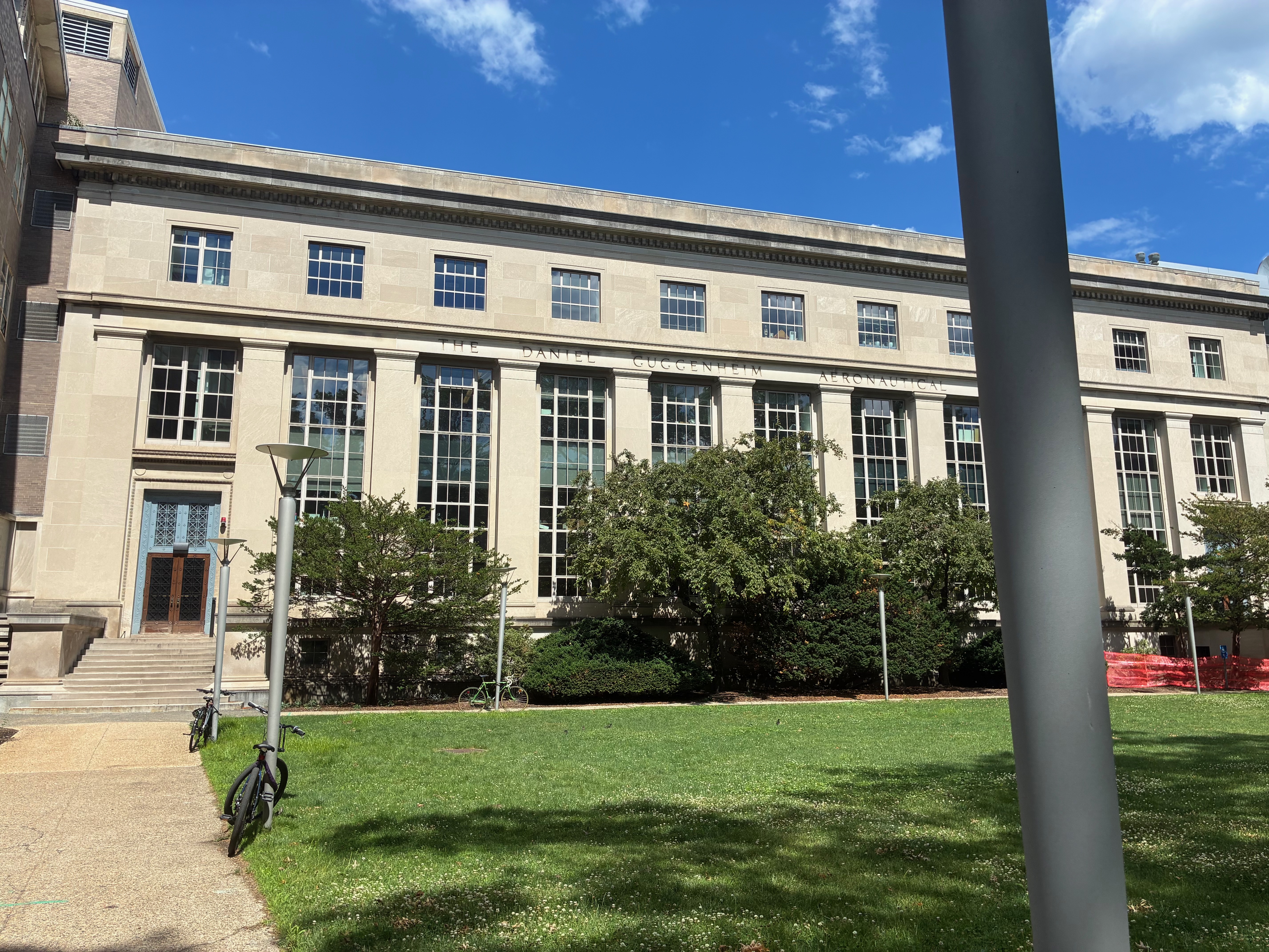 Lawn and walkway in front of MIT Building 33